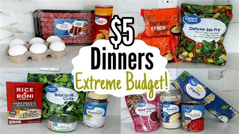 under 4.5|dinner for 4 under $ 5.